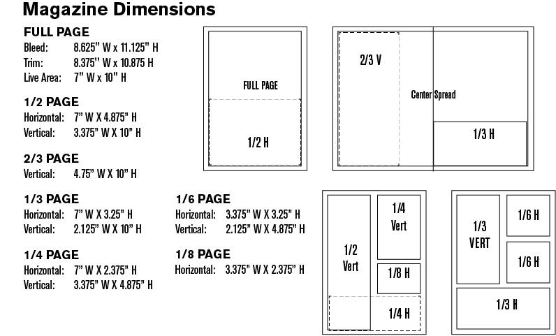 Magazine size ad dimensions