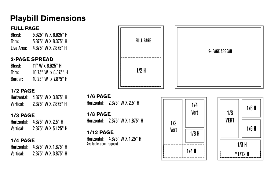 playbill size ad dimensions